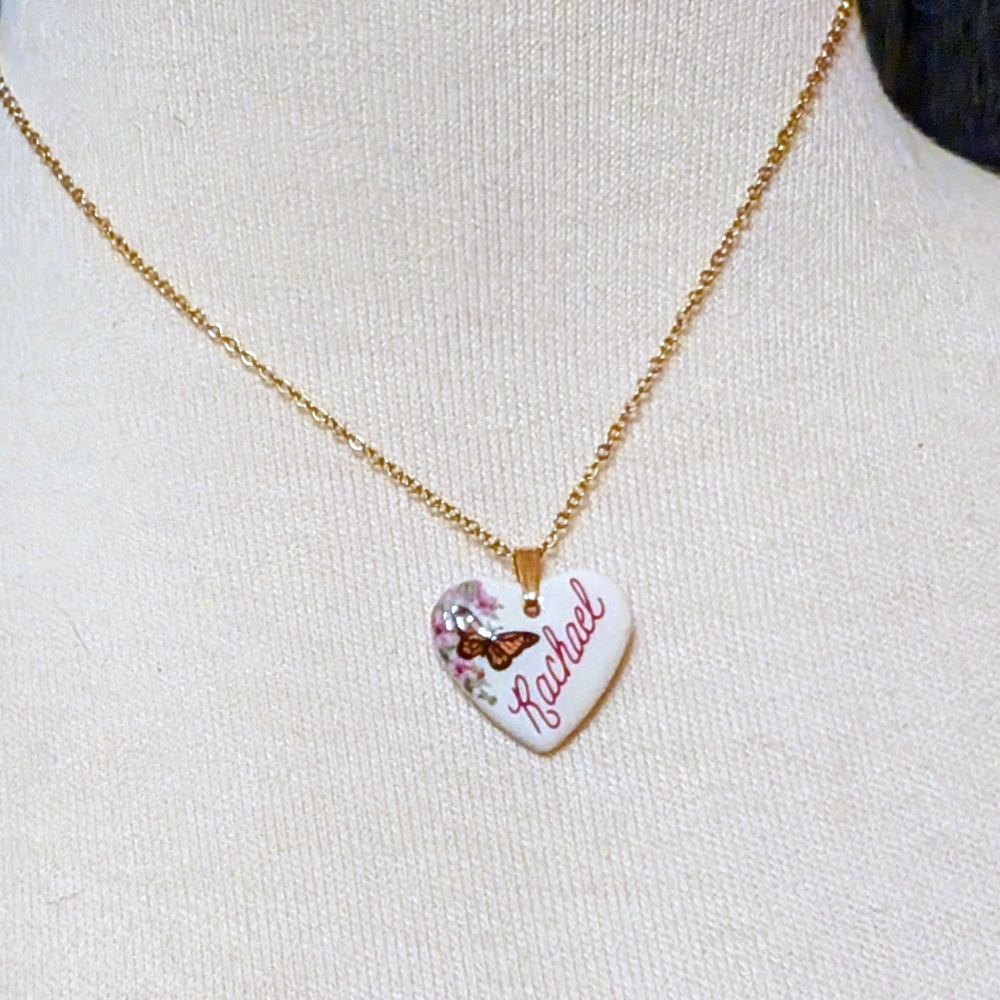 Ceramic Rachael Vintage Butterfly Necklace